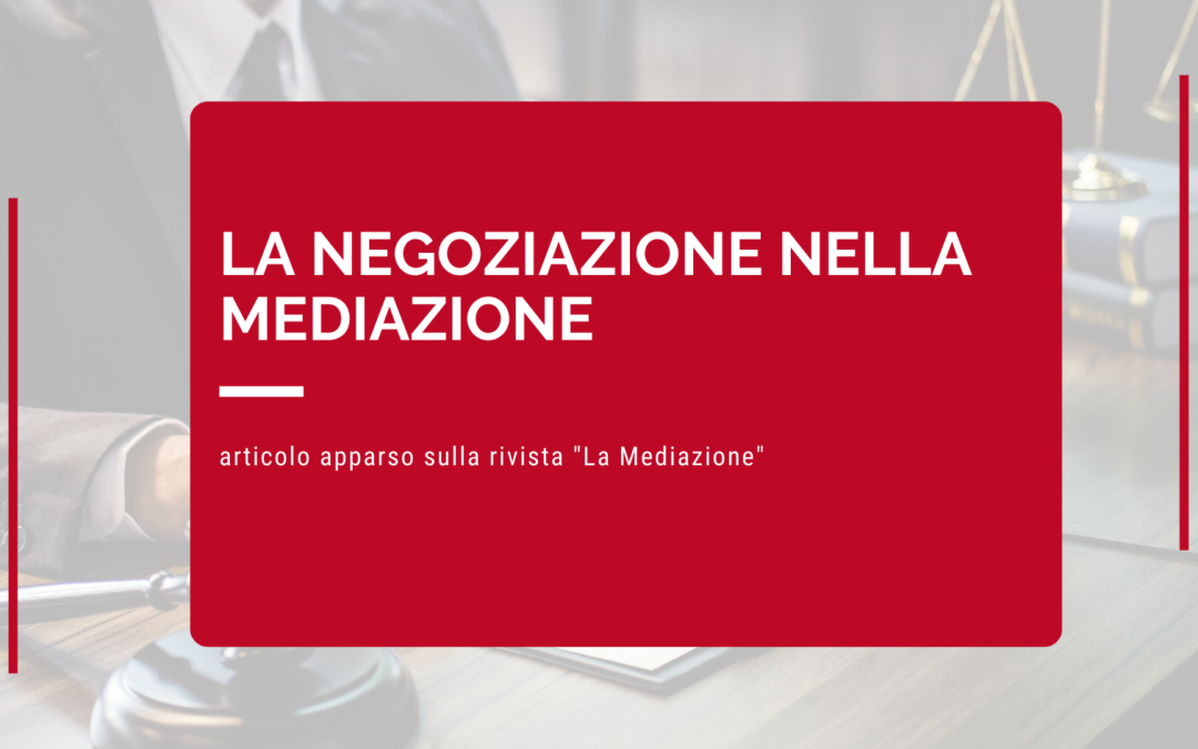 la negoziazione nella mediazione 